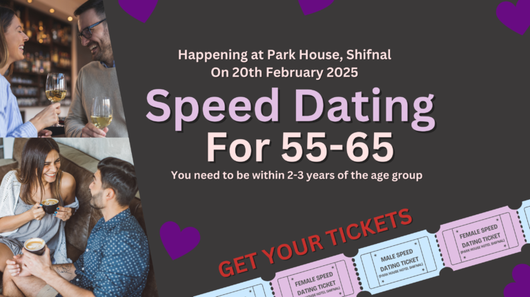 55-65 speed dating tickets Shropshire