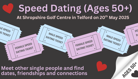 50 plus speed dating event Telford Speed dating event Telford in May 2025