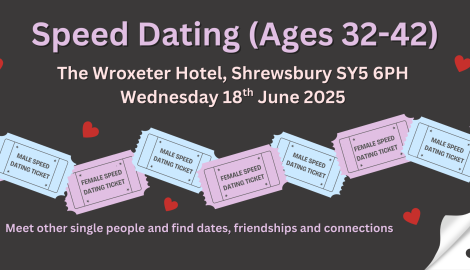 Speed Dating June Shrewsbury Speed Dating in Shrewsbury at The Wroxeter 32-42 year olds