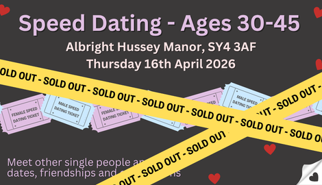 Sold out speed dating event Shrewsbury 30-45
